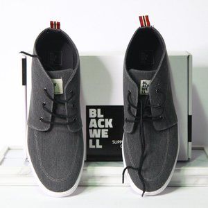 Gray Canvas Black Shoes - Size 12